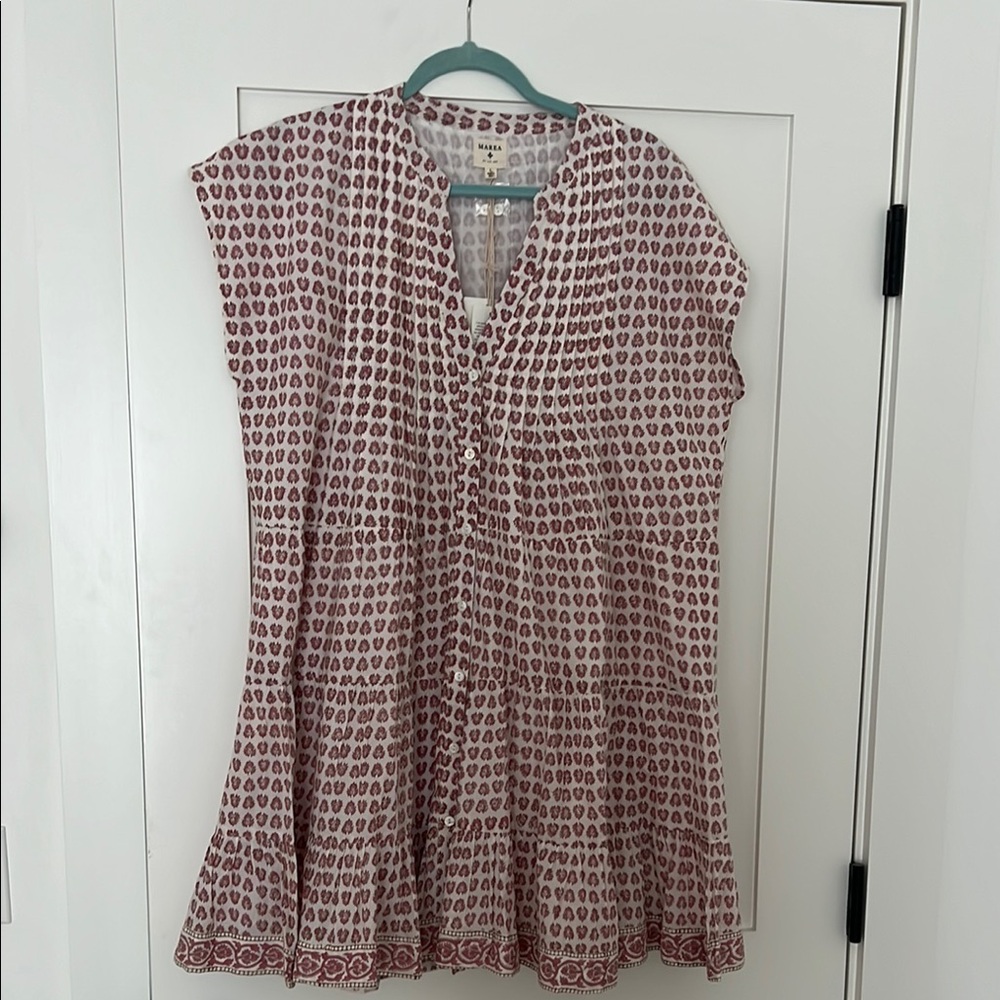 Marea MACKENZIE DRESS - WHITE LAVENDER THISTLE